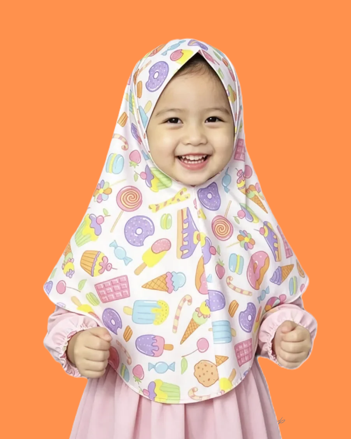 Candy Pop Kinder-Hijab mit buntem Print