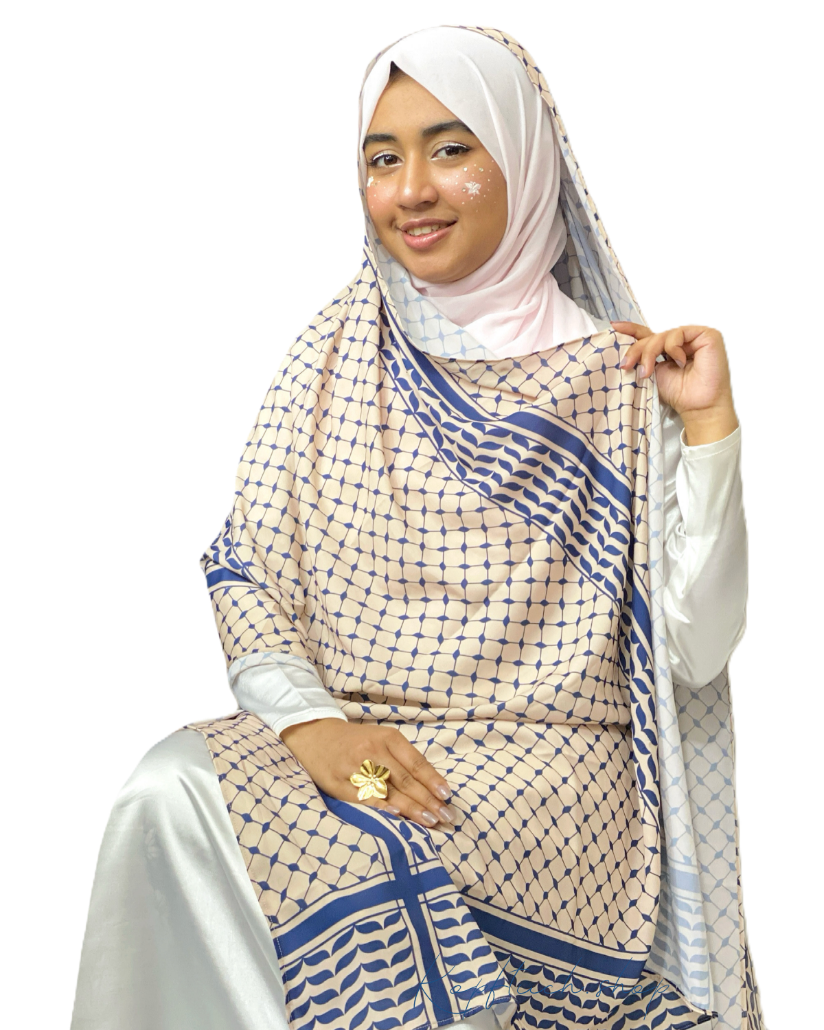 Palästina-Hijab mit traditionellem Keffiyeh-Muster